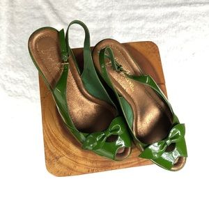 sam edelman dylan peep toe slingback patent wedges